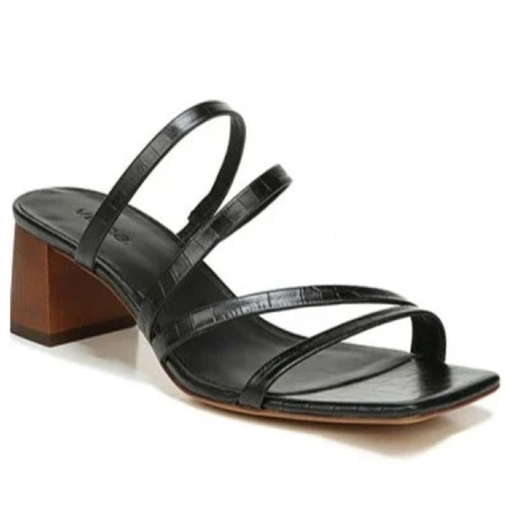 VINCE Elita Croc-Embossed Leather Mules in size 6.5/36.5